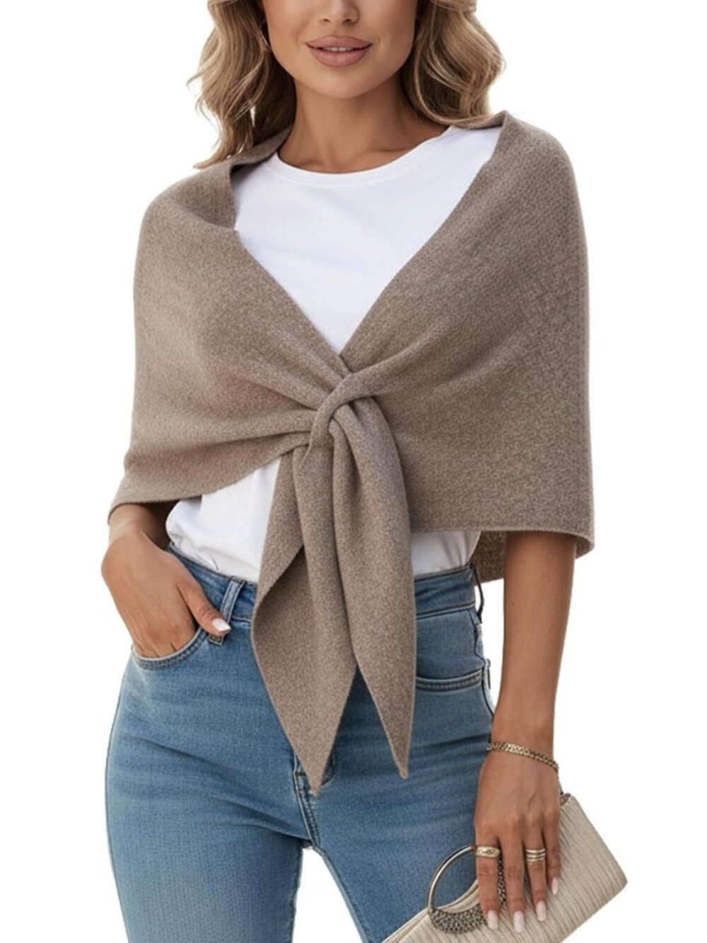 Shawl Wraps Women Poncho Sweater Cardigan Shall Cape Knit Triangle Scarf